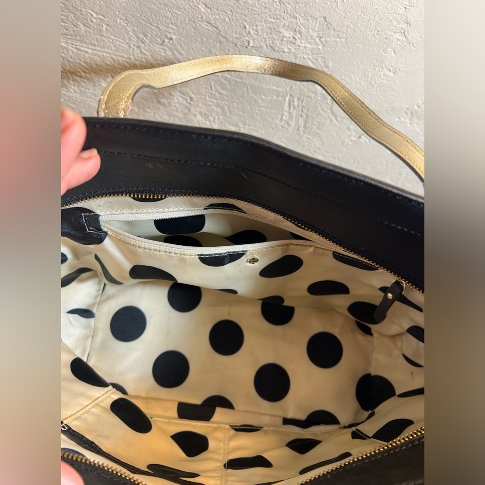 Kate Spade Black and Cream Tote Bag - GUC Rehab - See Callouts - Picture 12 of 16